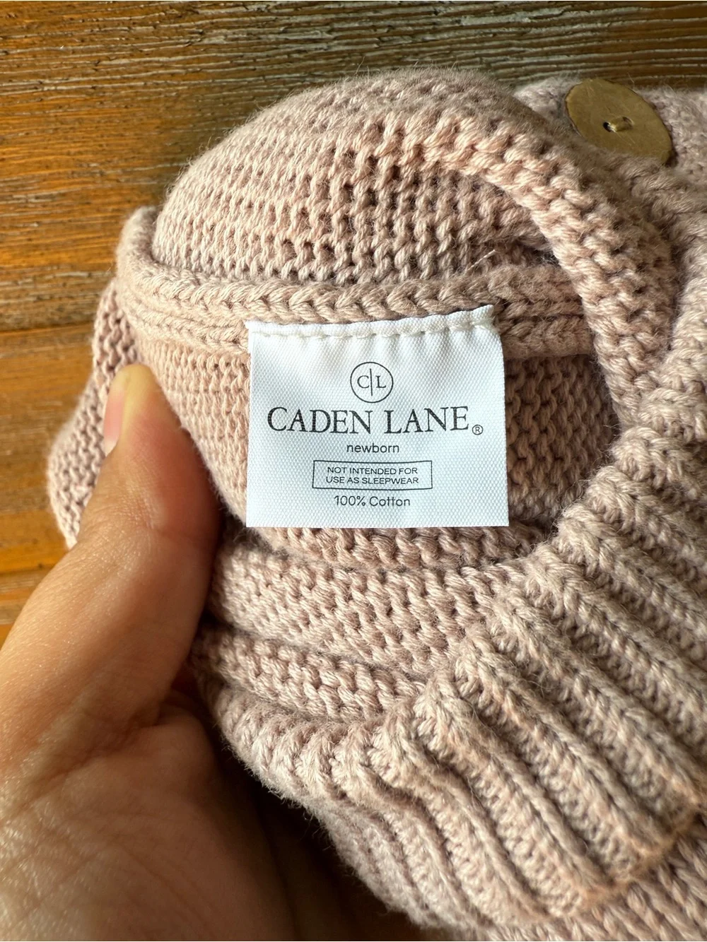 NWOT Caden Lane Knit Button-Front One-Piece in Dusty Pink